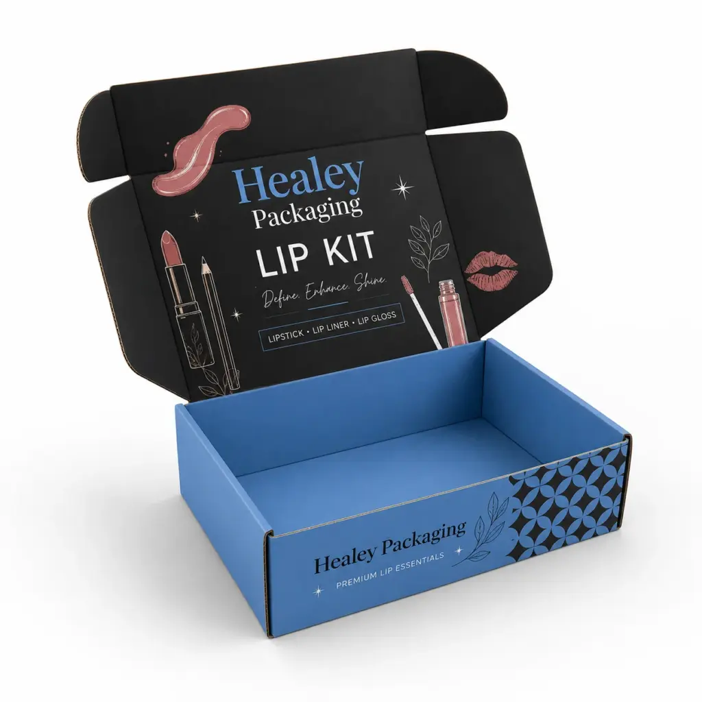 Custom mailer box for premium lip kit packaging