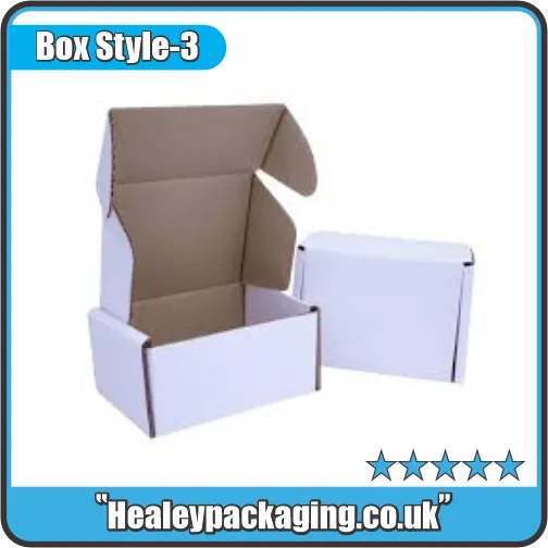White corrugated mailer boxes for necklace packaging