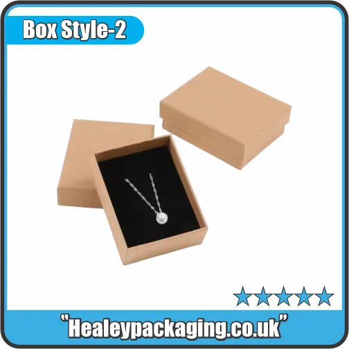 Luxury kraft necklace gift boxes with clear window display for pendant