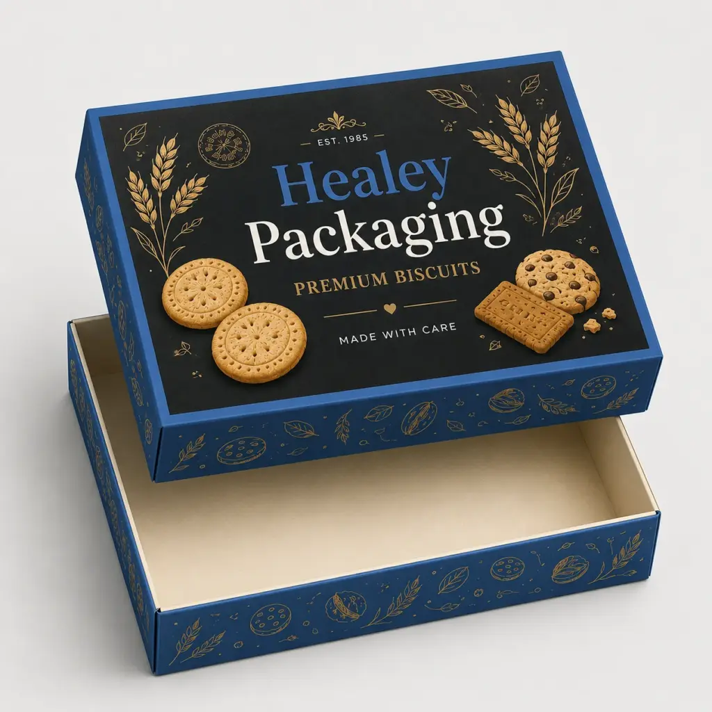 Rigid biscuit gift box with lift-off lid design