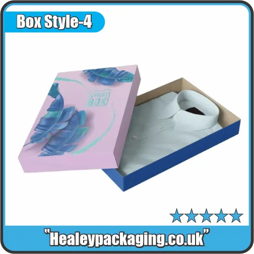 Premium two-piece apparel gift box with separate lid and base designed for shirts