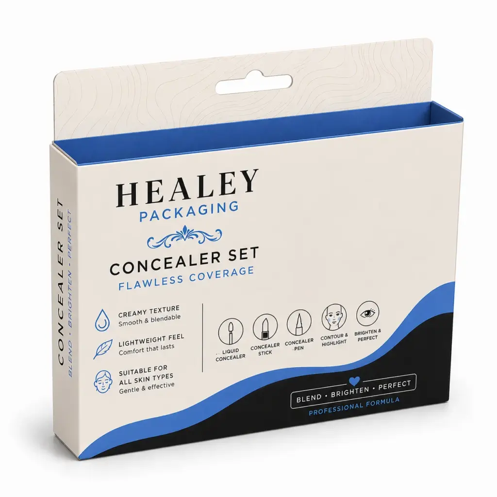 Retail display box for premium concealer products