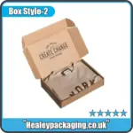 Kraft apparel mailer box with tuck front closure used for clothing