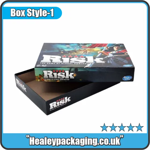 Custom rigid board game box with lift-off lid for tabletop and strategy games