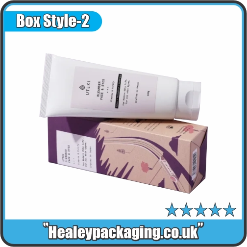 Printed facial cleanser tube box designed for skincare creams