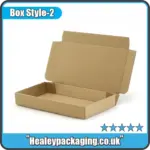 Roll end tuck front folding box manufactured from cardboard for ecommerce