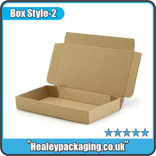 Roll end tuck front folding box manufactured from cardboard for ecommerce