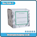 Custom moisturiser cube box with floral printed artwork