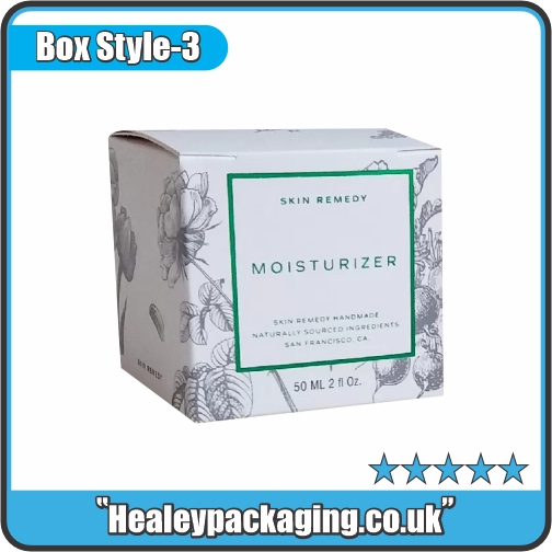 Custom moisturiser cube box with floral printed artwork