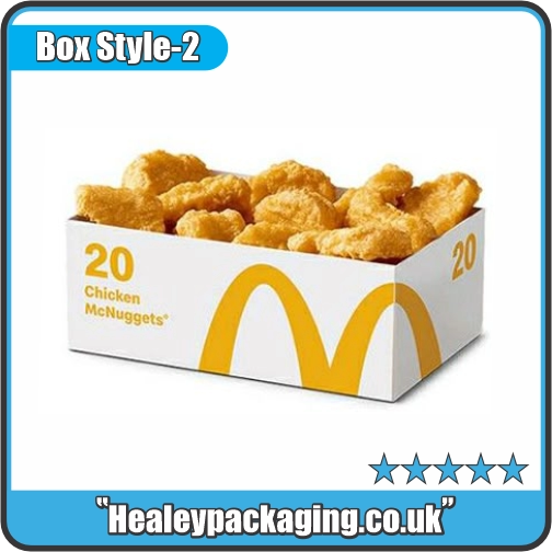 Custom open-top chicken nuggets tray box for serving and carrying fried snack portions