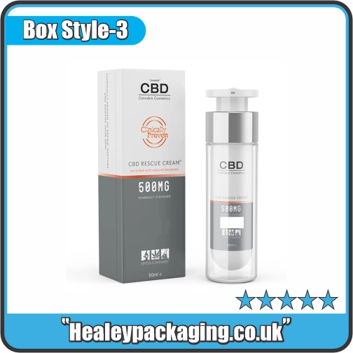 Straight tuck CBD cream box for topical hemp cream, CBD skincare