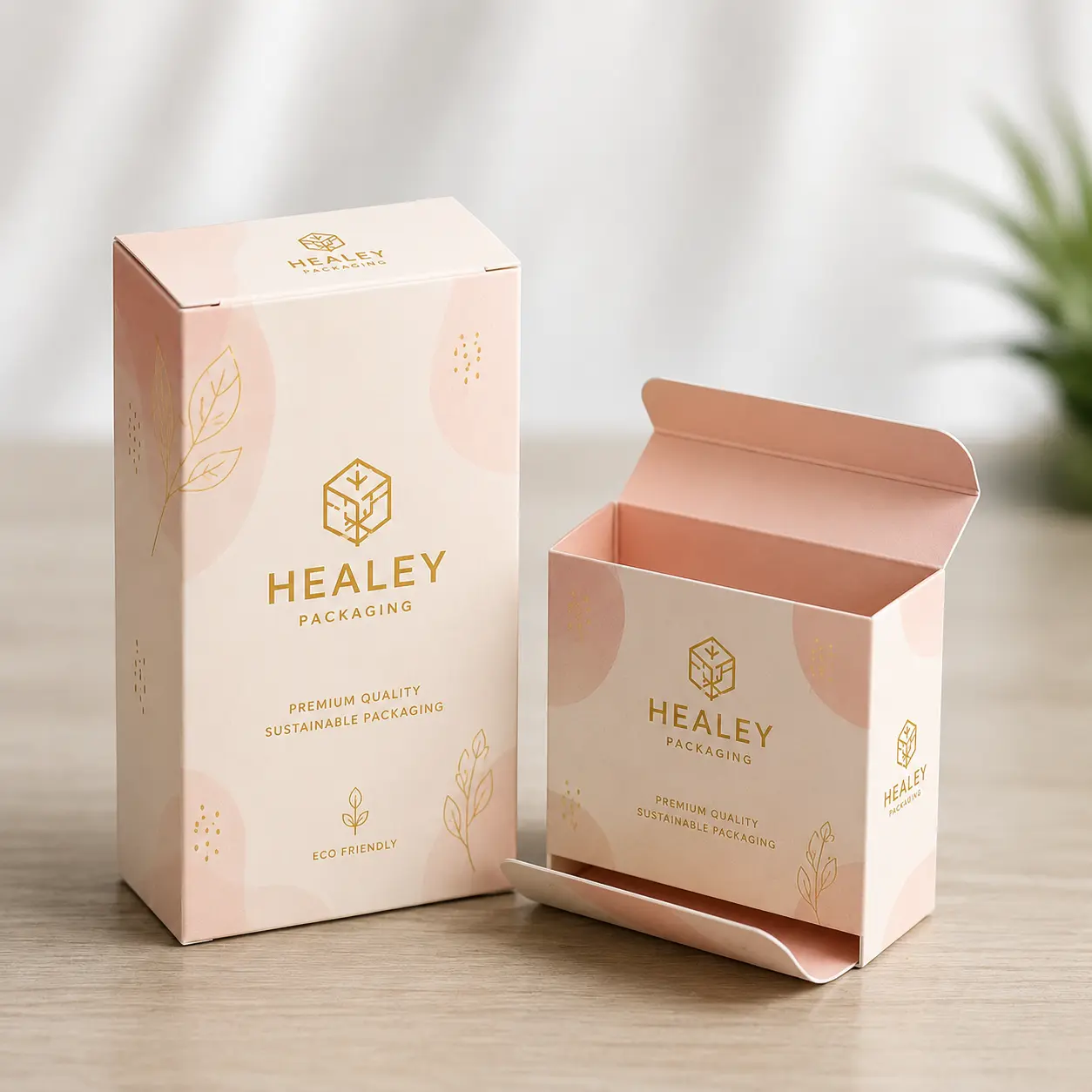 Pink gift box packaging by Healey