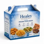 Custom frozen food gable box with built-in carry handle