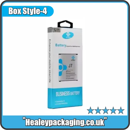 Hanging mobile battery packaging box with euro slot for retail shelf display