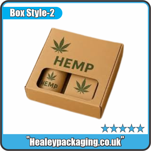 Kraft hemp product gift box with display window for hemp-based retail items