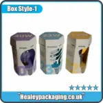 Hexagonal light bulb packaging box with display window