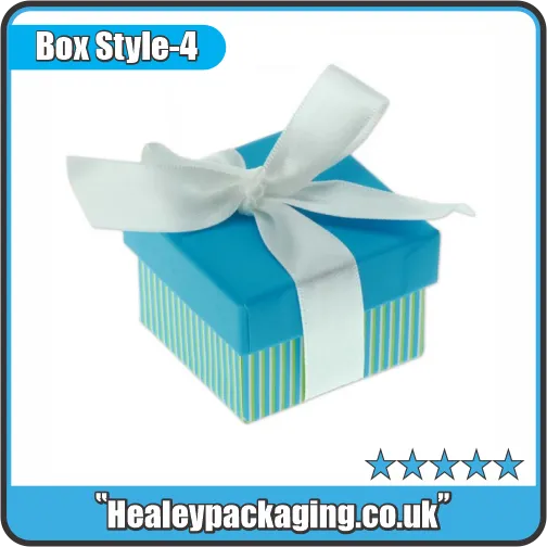Luxury ring gift box with satin ribbon closure for engagement rings, wedding rings