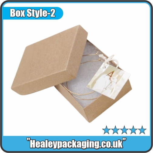 Kraft bracelet gift box with lift-off lid for jewellery packaging and retail display