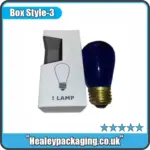 Window light bulb packaging box with die-cut viewing panel