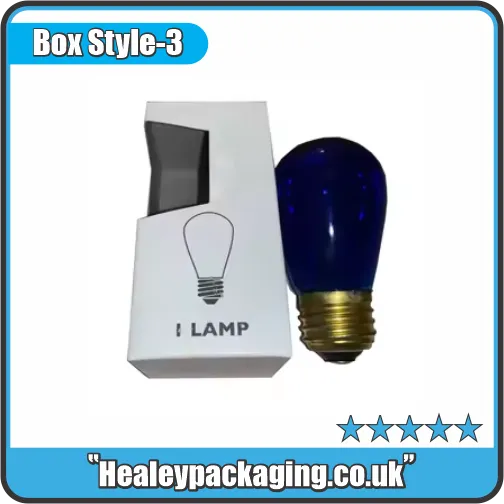 Window light bulb packaging box with die-cut viewing panel