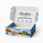 Open custom frozen food mailer box with printed branding