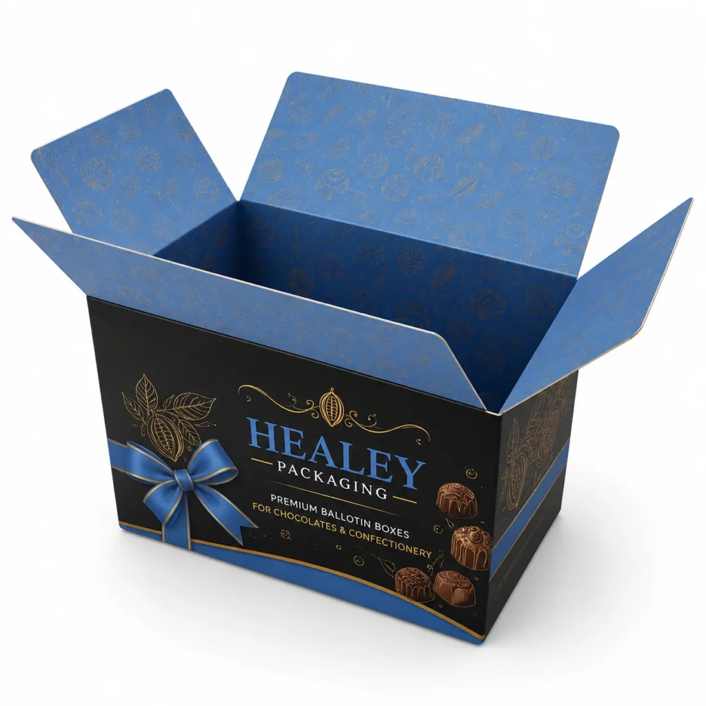 Premium open ballotin box for chocolates and confectionery