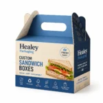 Custom printed sandwich gable box with built-in carry handle