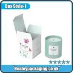 Custom candle gift carton box with tuck top closure designed for scented candles