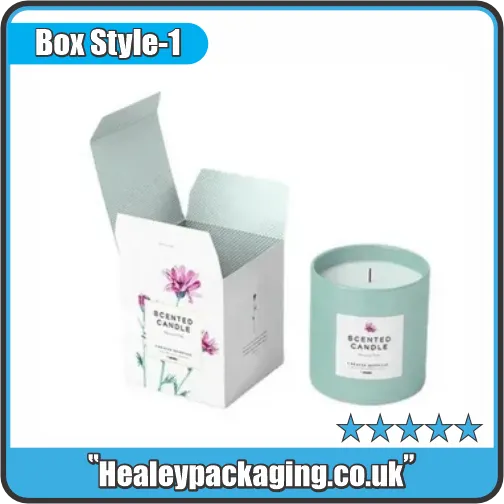 Custom candle gift carton box with tuck top closure designed for scented candles