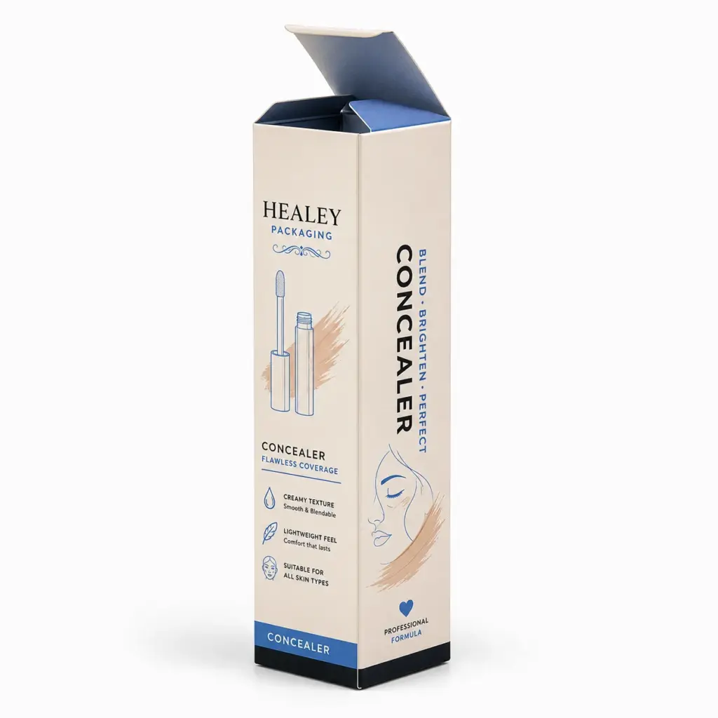 Tall concealer box with premium printed artwork