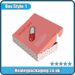 Two piece capsule box with lift-off lid designed for capsules