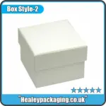 Plain two piece rigid ring gift box with lift-off lid for jewellery presentation