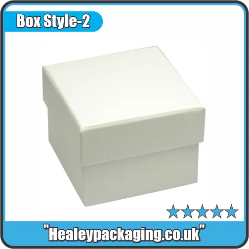 Plain two piece rigid ring gift box with lift-off lid for jewellery presentation