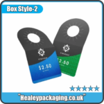 Custom bottle neck tags with pricing and branding.