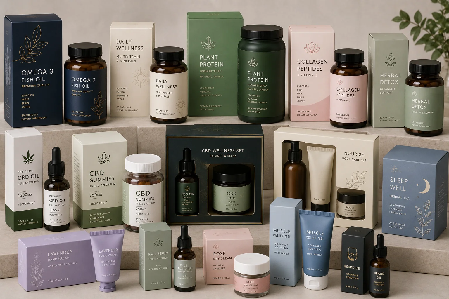 Custom health wellness and CBD packaging boxes