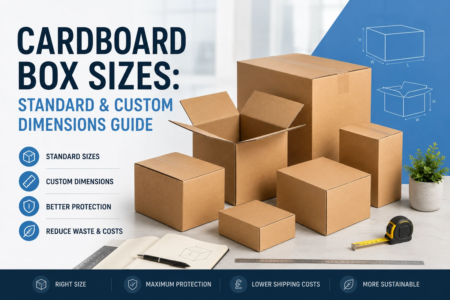 Cardboard Box Sizes: Standard & Custom Dimensions Guide