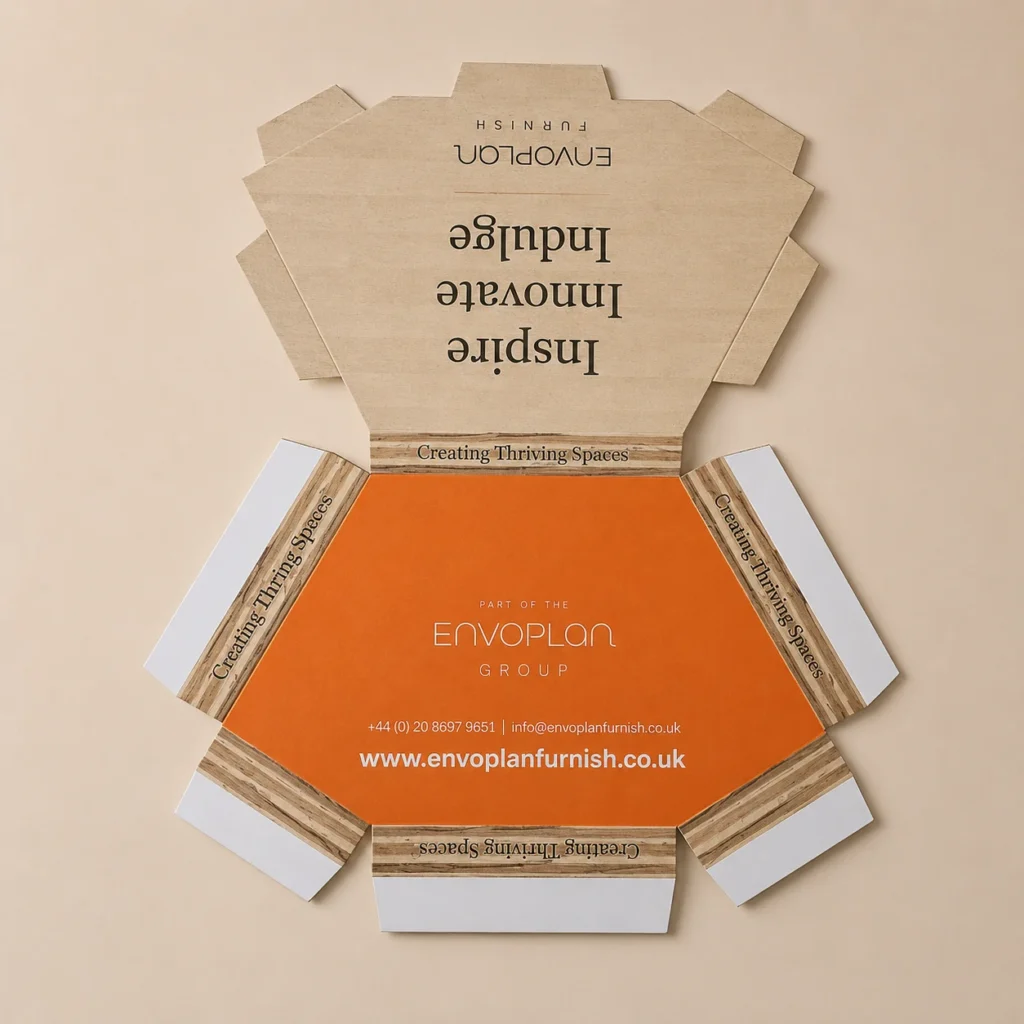 Flat cardboard coasters packaging dieline with custom print.