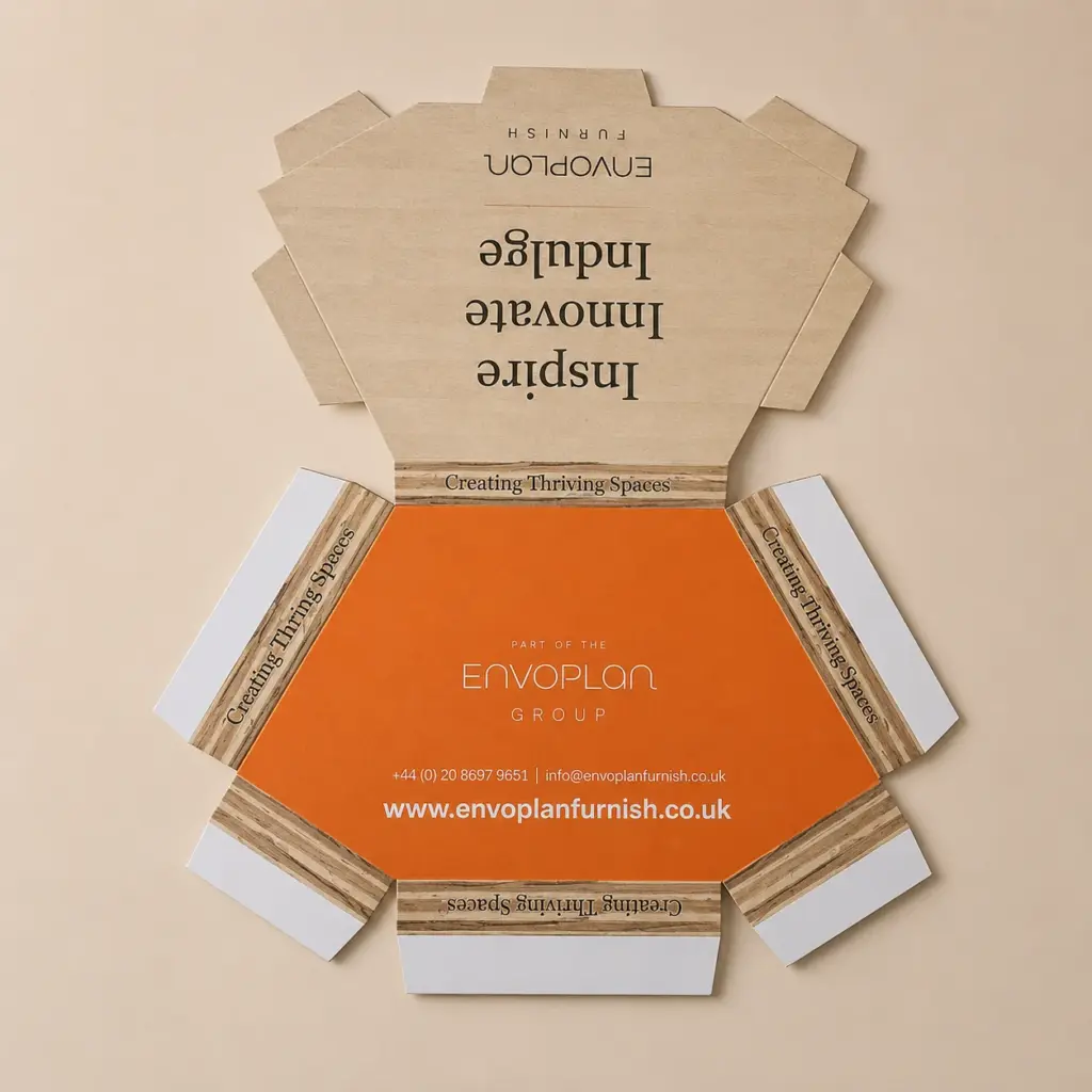 Flat cardboard coasters packaging dieline with custom print.