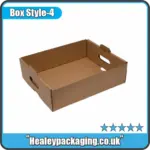 Corrugated cardboard food tray with integrated carry handles