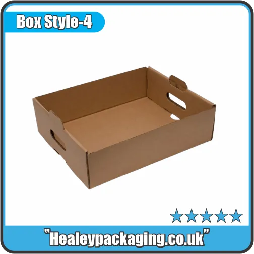 Corrugated cardboard food tray with integrated carry handles
