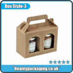 Corrugated jam jar gift box with handle and display windows.