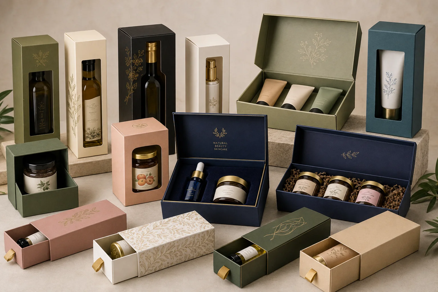 Custom cosmetics and skincare packaging boxes