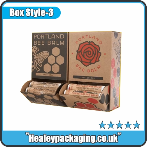 Kraft countertop gravity dispenser box for retail products.