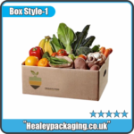Custom vegetable produce box filled with fresh vegetables.