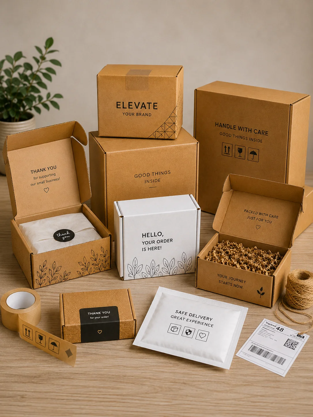 Ecommerce mailer box with tear strip and adhesive closure