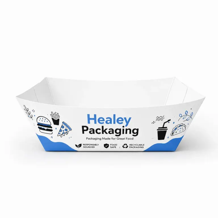 Custom printed food serving tray for fast food packaging