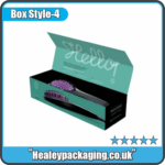 Custom hair brush gift box with premium printed design.