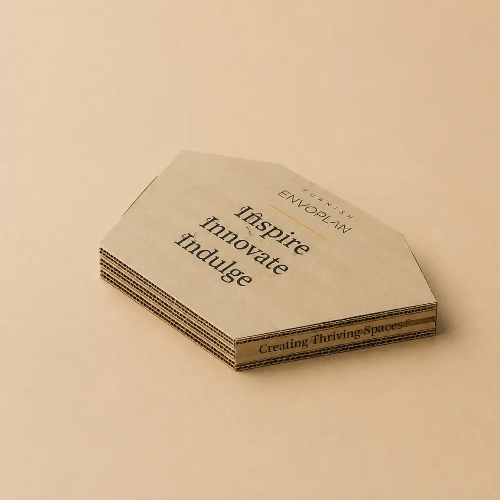 Closed custom printed cardboard folder with logo branding.