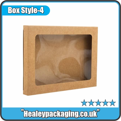 Large kraft box with clear display window.
