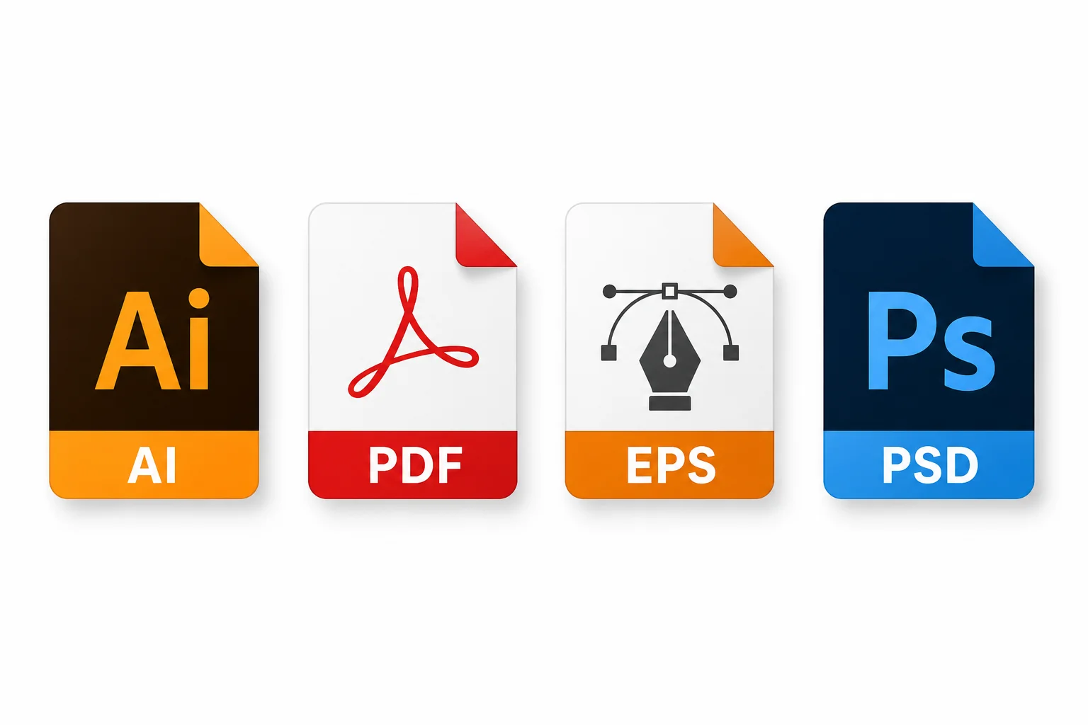 Accepted artwork file formats including AI PDF EPS PSD TIFF and PNG